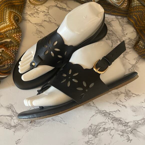 Black LC Lauren Conrad Jarrah Women's Floral Thong Sling Back Size 9 M. - Picture 5 of 8